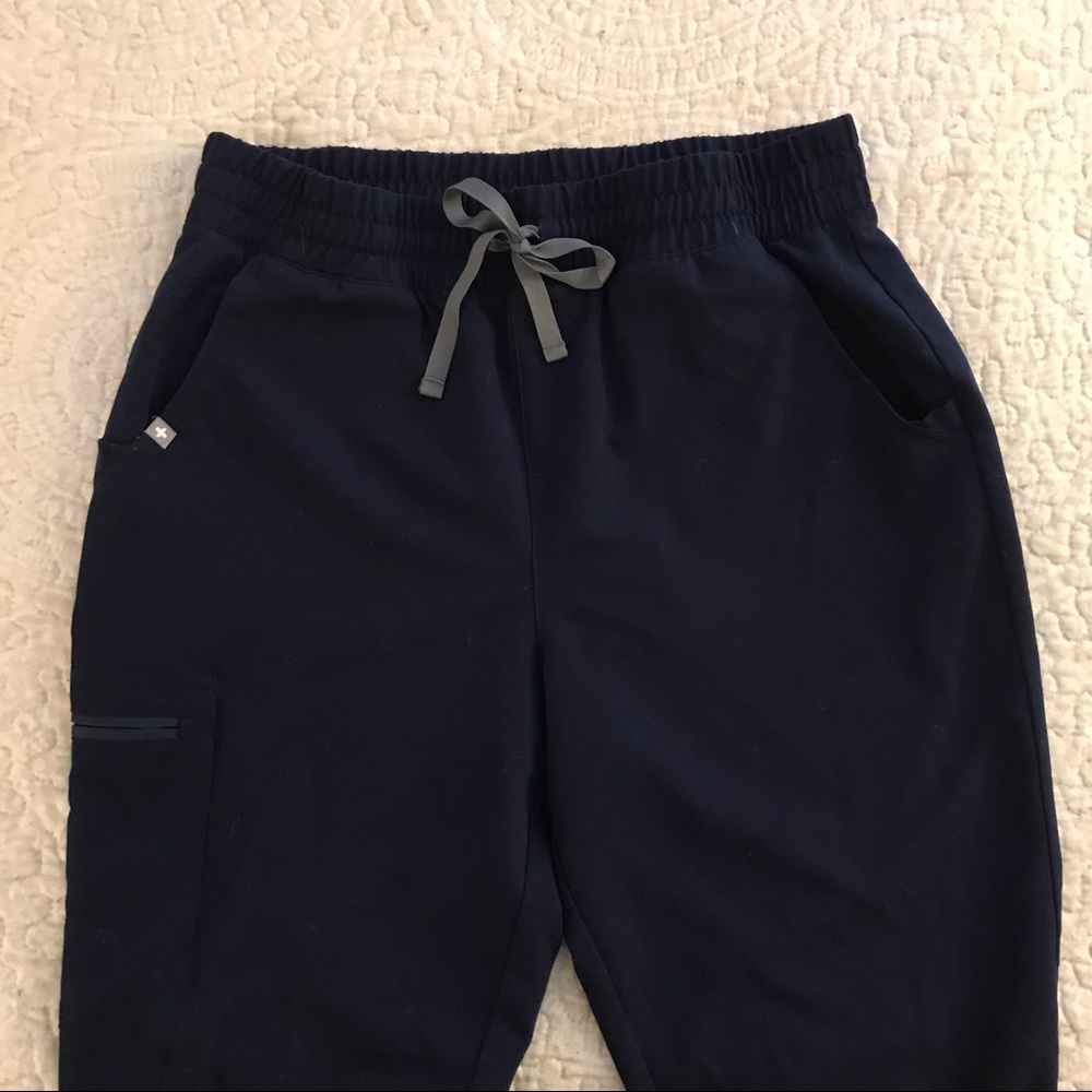 Figs navy blue high waisted Zamora scrub joggers pants